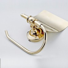 Toilet Paper Holder / Polished Brass / Wall Mounte...
